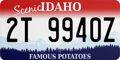 ID license plate 2T9940Z