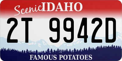 ID license plate 2T9942D