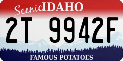 ID license plate 2T9942F