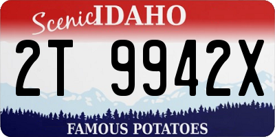 ID license plate 2T9942X