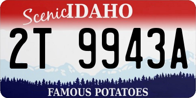 ID license plate 2T9943A