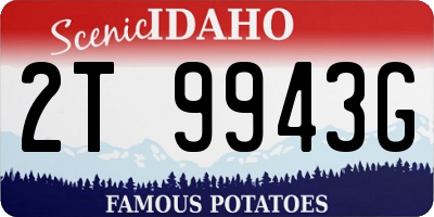 ID license plate 2T9943G