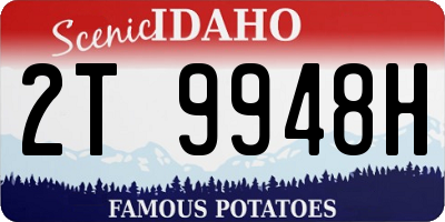 ID license plate 2T9948H