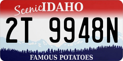 ID license plate 2T9948N