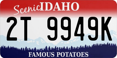 ID license plate 2T9949K