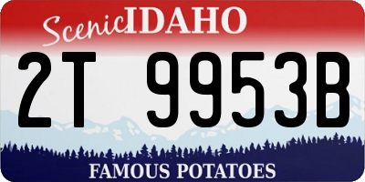 ID license plate 2T9953B