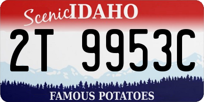 ID license plate 2T9953C