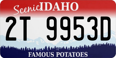 ID license plate 2T9953D