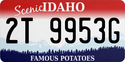 ID license plate 2T9953G
