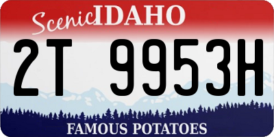 ID license plate 2T9953H