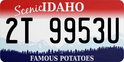 ID license plate 2T9953U