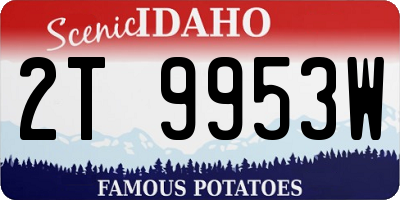 ID license plate 2T9953W