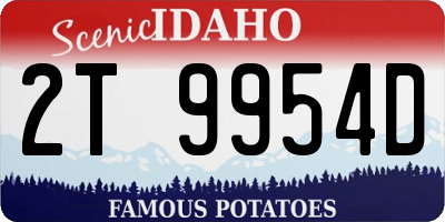 ID license plate 2T9954D
