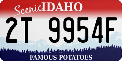 ID license plate 2T9954F
