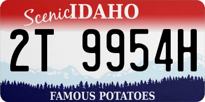 ID license plate 2T9954H