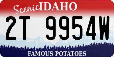 ID license plate 2T9954W