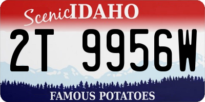 ID license plate 2T9956W