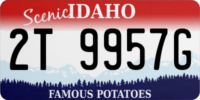 ID license plate 2T9957G