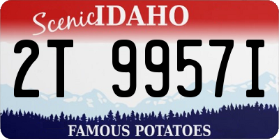 ID license plate 2T9957I