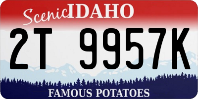 ID license plate 2T9957K