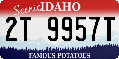 ID license plate 2T9957T