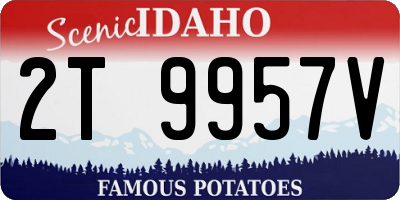 ID license plate 2T9957V