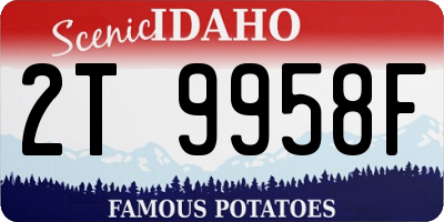 ID license plate 2T9958F