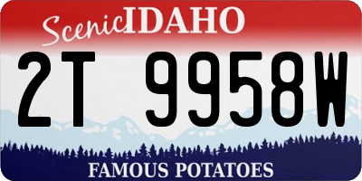 ID license plate 2T9958W