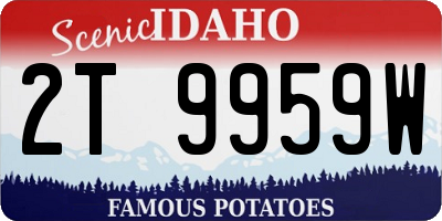 ID license plate 2T9959W