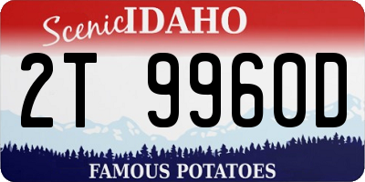 ID license plate 2T9960D