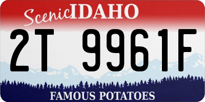 ID license plate 2T9961F