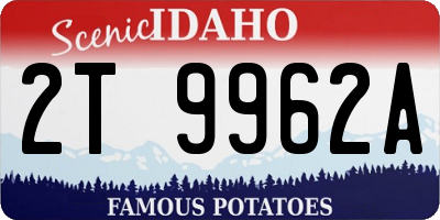 ID license plate 2T9962A