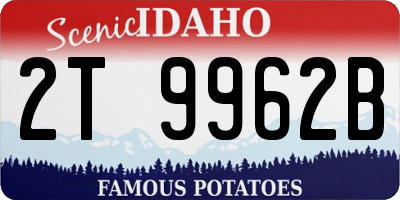 ID license plate 2T9962B