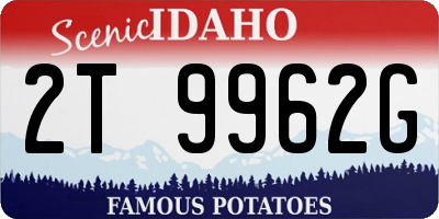 ID license plate 2T9962G