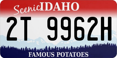 ID license plate 2T9962H