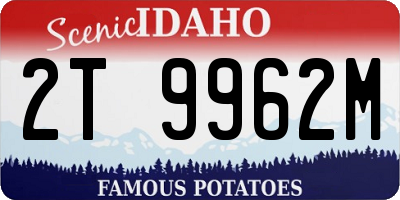 ID license plate 2T9962M