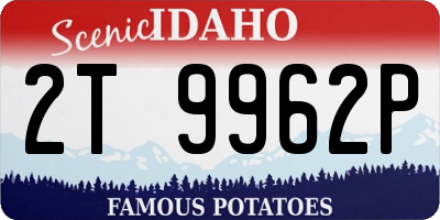 ID license plate 2T9962P