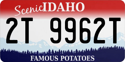ID license plate 2T9962T