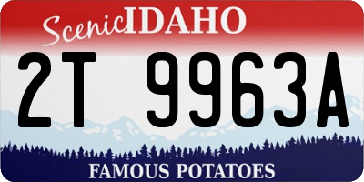 ID license plate 2T9963A