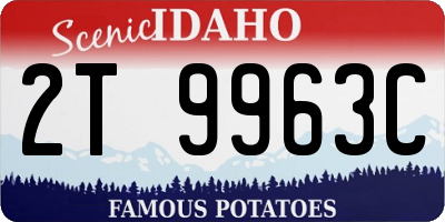 ID license plate 2T9963C