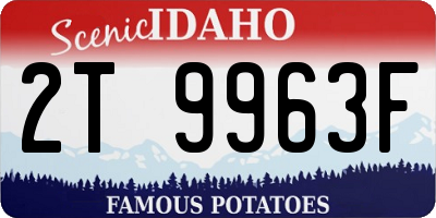 ID license plate 2T9963F