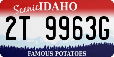 ID license plate 2T9963G