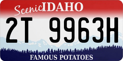 ID license plate 2T9963H