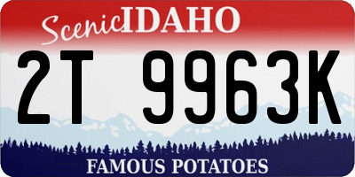 ID license plate 2T9963K