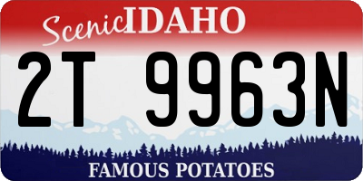 ID license plate 2T9963N