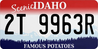 ID license plate 2T9963R