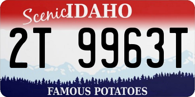 ID license plate 2T9963T