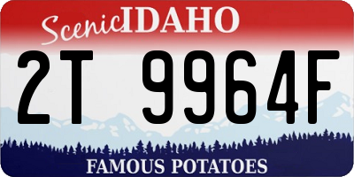 ID license plate 2T9964F