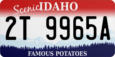 ID license plate 2T9965A