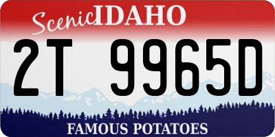 ID license plate 2T9965D